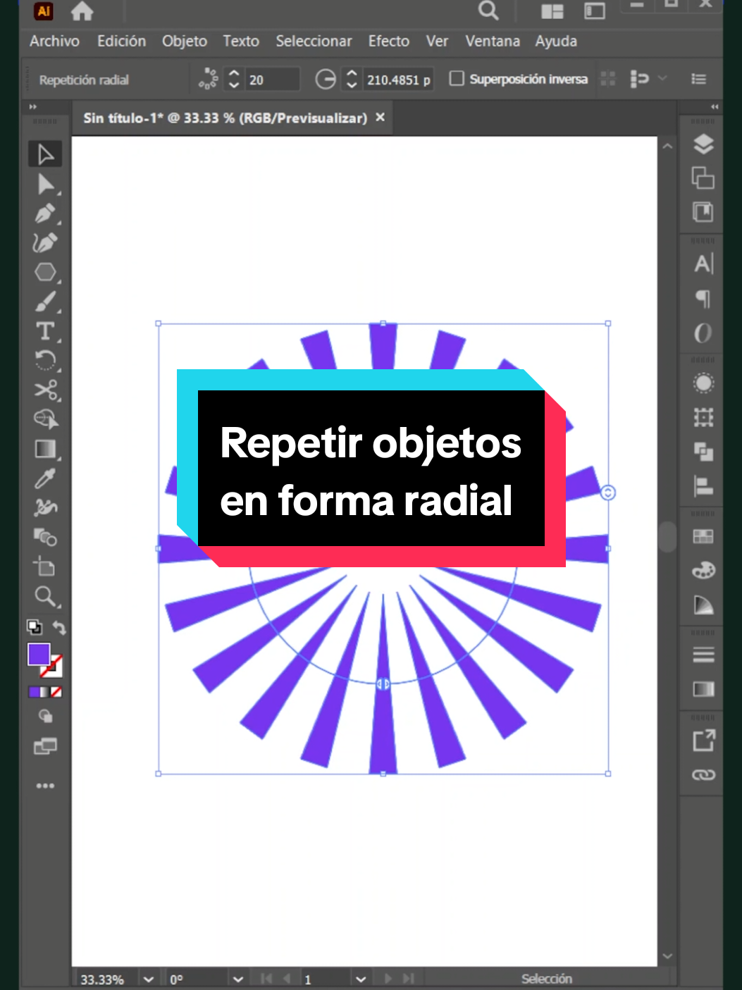 Tío para que puedas repetir objetos en forma radial 💪🏽 . . . #tips #radial #illustrator #illustratortutorial #illustratortips #diseño #diseñografico #fyp #cix 