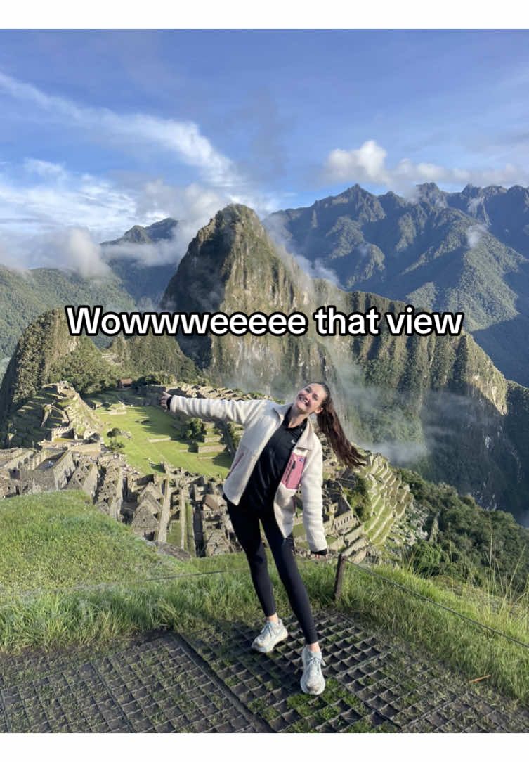 WE GOT THE WEATHER! Nothing will beat this feeling of seeing the sunrise over Machu Picchu - and also knowing our 5 day trek was almost over 😂  Truely grateful to have experienced this 🫶🏼  #travel #peru #traveltok #machupicchu #salkantay #trend #relatable #backpacking #trekking #whattodo #tips #recommendations #southamerica @Joey Mzera 