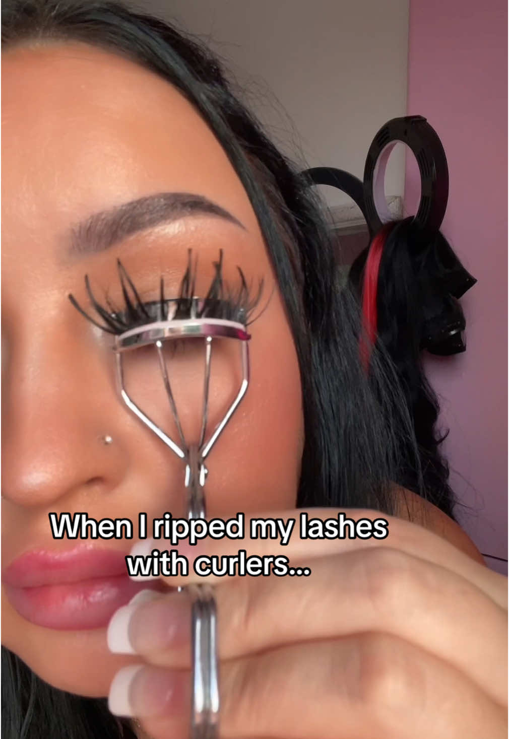 THIS IS YOUR LESSON BE CAREFUL WHEN USING LASH CURLERS ⚠️ #lashes #fail #fyp