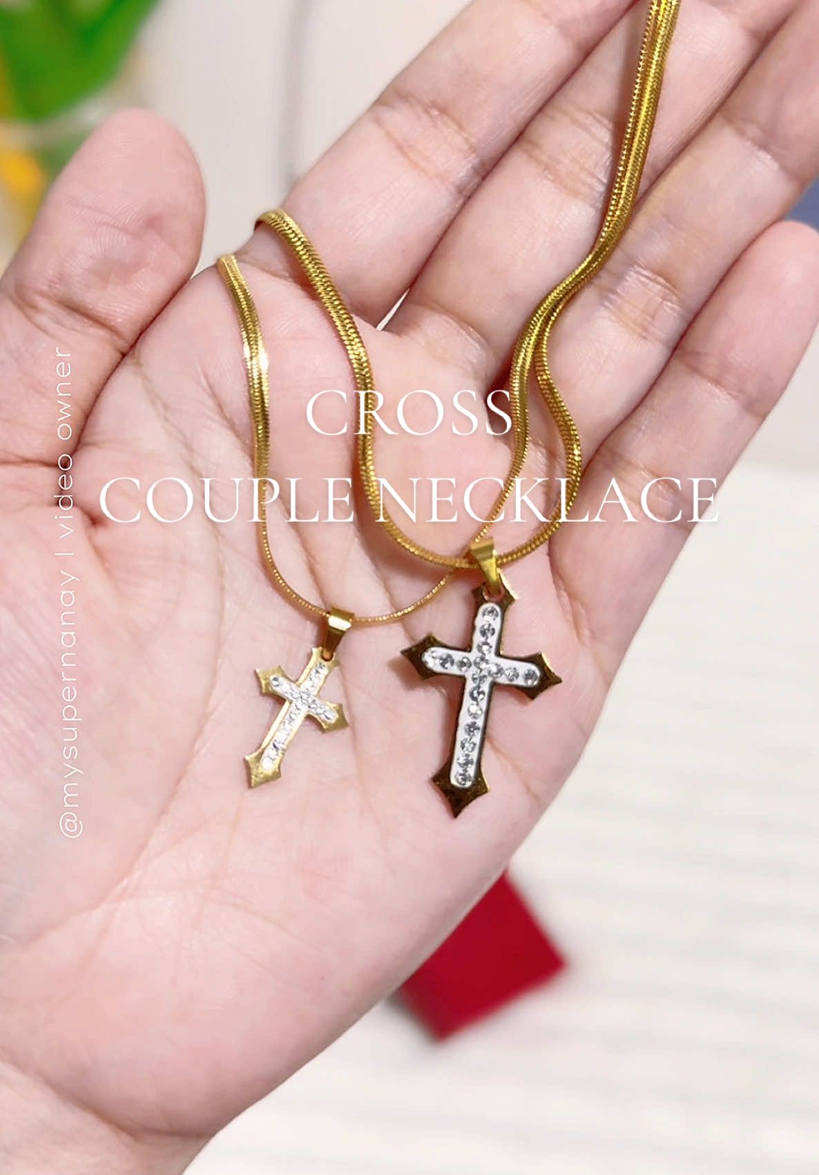 Couple Necklace ✨ may pa free box and free shipping pa‼️‼️ #couplenecklace #crossnecklace #buy1take1couplenecklace #affordablecouplenecklace #giftidea #tiktokfinds #fyp 