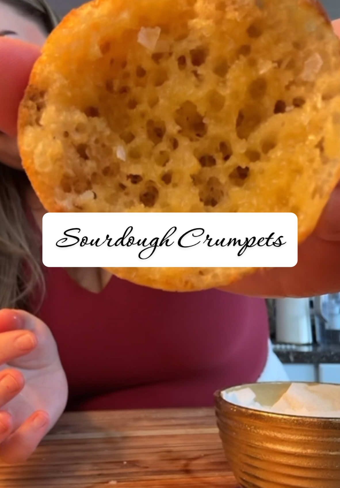 Replying to @stacyofall buttered crumpets for president. Measurements (from King Arthur) 227g/1 cup discard or active starter 1/2 tsp salt 1 tsp sugar *mix* 3/8 tsp baking soda #sourdough #tutorial #Recipe