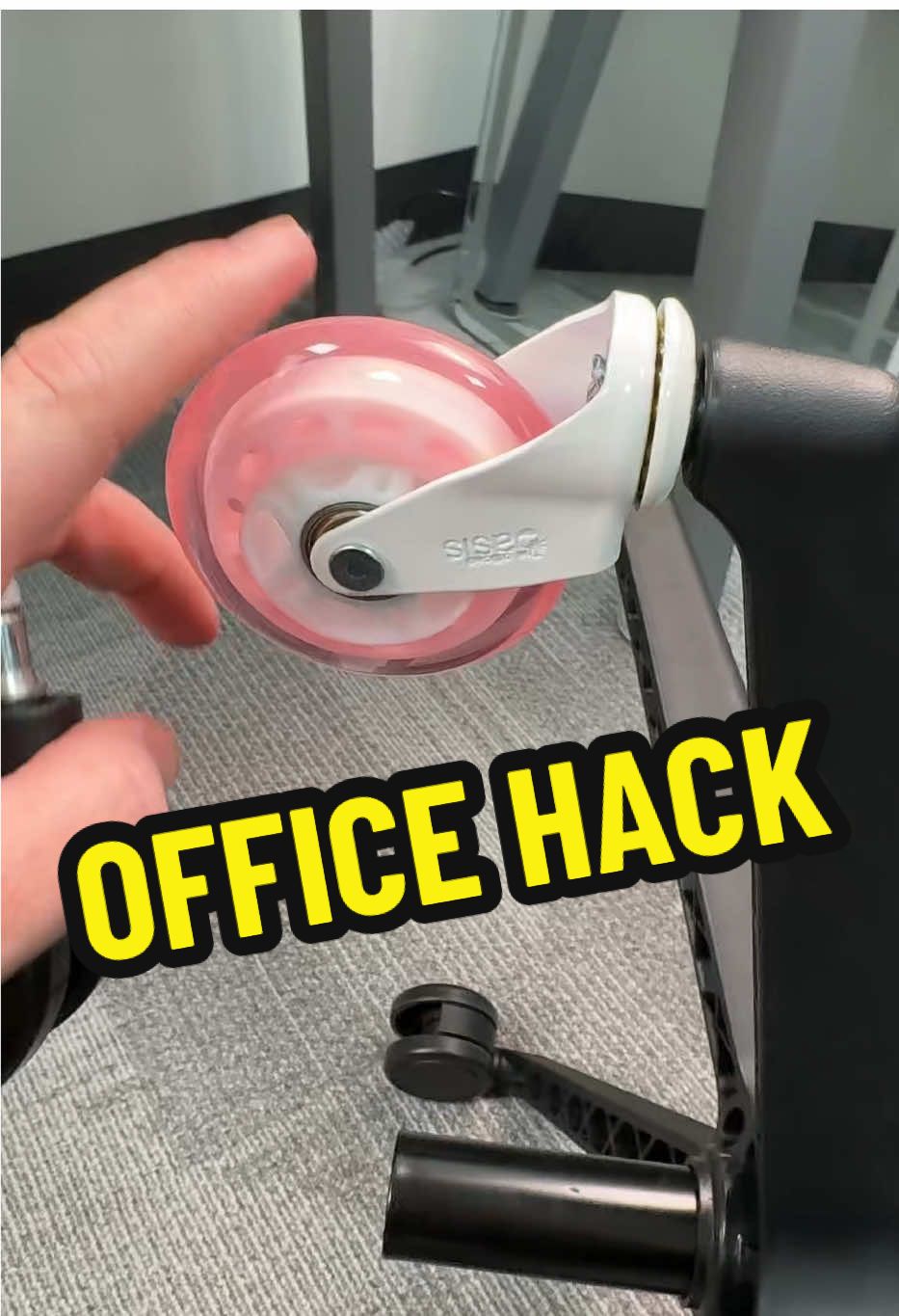 Replace your office wheels immediately with these rollerblade wheels no more getting stuck, no more nasty crust buildup. They just work and they’re buttery smooth. #officechair #officehack 