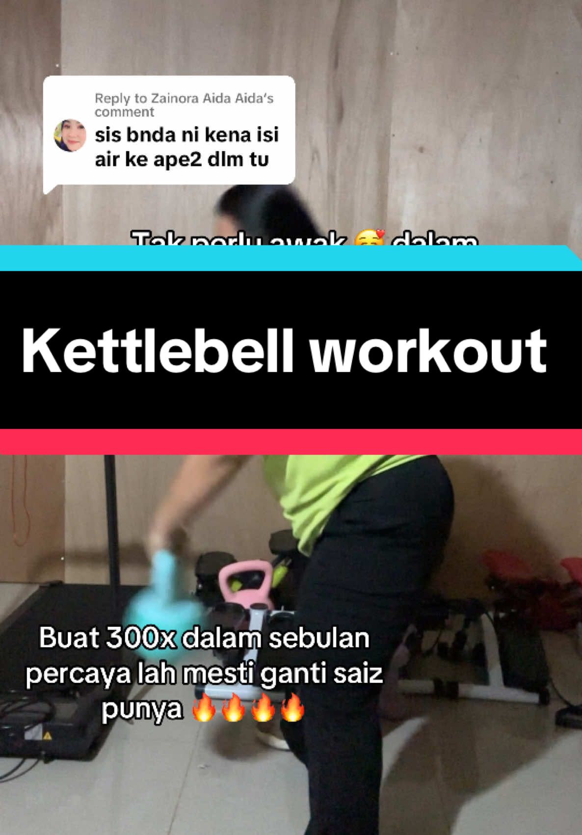 Replying to @Zainora Aida Aida jangan risau kettlebell ni tak perlu nak isi apa2 ya korang hehe #kettlebell #kettlebellworkout #kettlebelltraining #kettlebellswing #kettlebellswings #kettlebellworkouts #workoutmotivation #workoutroutine #workoutplan #workoutathome #workoutfromhome #fypage #foryou #fyp 