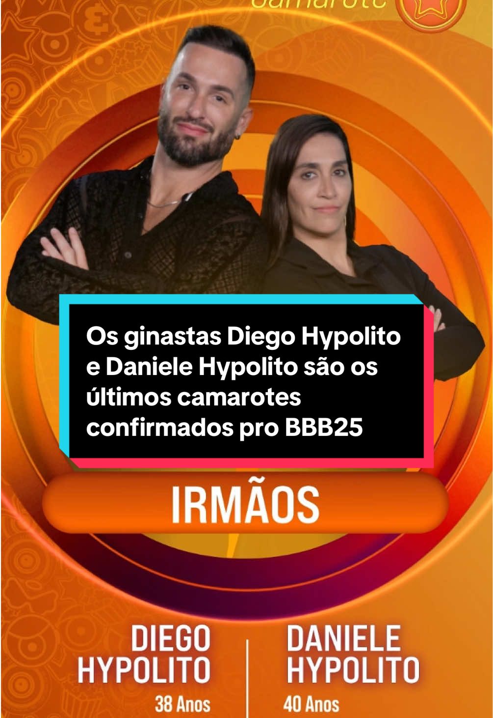 Os ginastas Diego Hypolito e Daniele Hypolito são os últimos camarotes confirmados pro BBB25 #bbb25 #bbb #camarote #diegohypolito #danielehypolito 