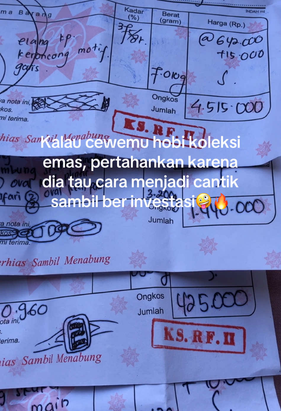 Suka koleksi kertas😭🙏🏻 #emas 