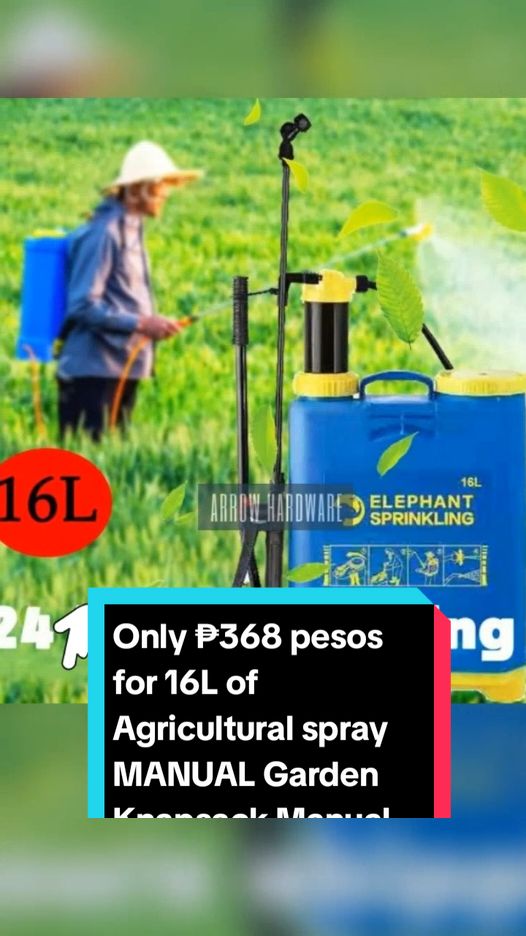 Only ₱368 pesos for 16L of Agricultural spray MANUAL Garden Knapsack Manual Sprayer Gardening/Disinfectant Spray! Don't miss out! Tap the link below! #gardenknapsacksprayer #TikTokShop #tiktokph #tiktokaffiliate #TikTokFashion #tiktokfinds #LearnOnTikTok 