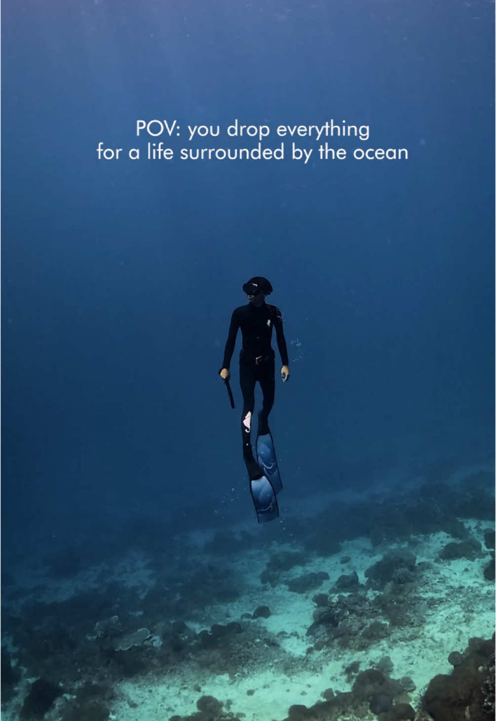 Don't let life on land limit your dreams. freediving, feeling freedom 🍃 #freediving #sumbawa #lombok #bali 