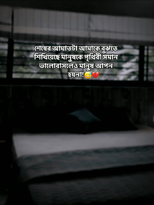 শেষের আঘাতটা আমাকে বুঝতে শিখিয়েছে মানুষকে পৃথিবী সমান ভালোবাসলেও মানুষ আপন হয়না!😅💔#fyp #foryou #foryoypage #statusvideo #tendingsong #bdtiktokofficial #newaccount #support_me 