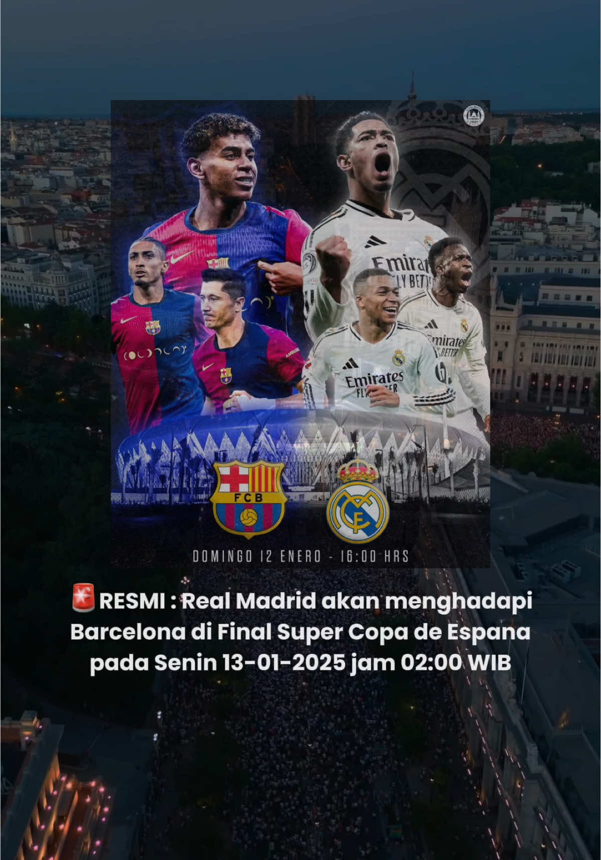 Tau kan kalau sudah nyampek final..🔥⚽️#football #supercopadeespaña #realmadrid #barcelona #final #ElClasico #berandafyp #fypp 