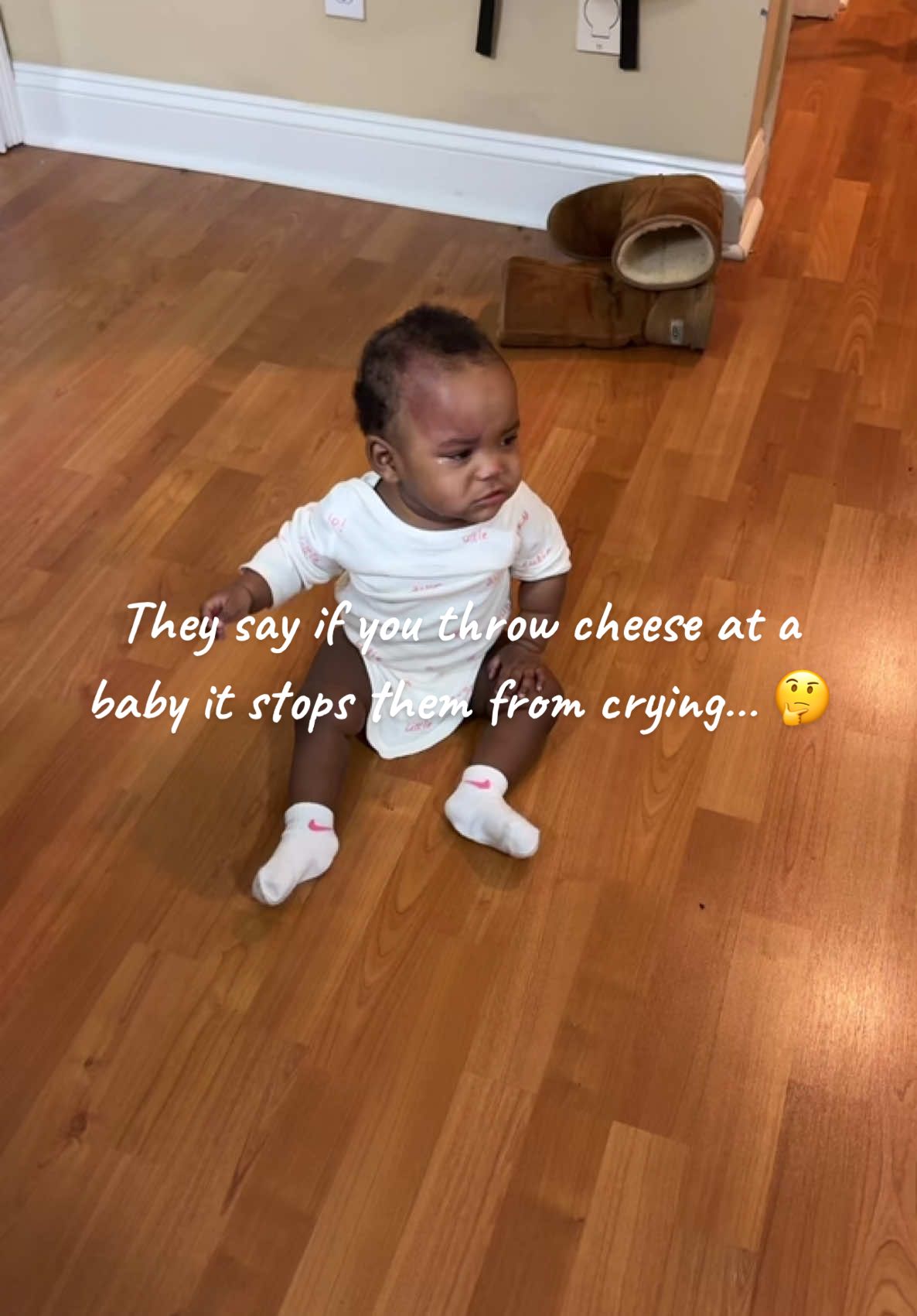 So you know TT Addi had to try… 😂🤣 #throwingcheese# #fu  #like  #share  #funnyvideo  #funnybabyvideos  #FYP #throwingcheeseatbabies  #itworks  @A.Taylor @Akacia Taylor 