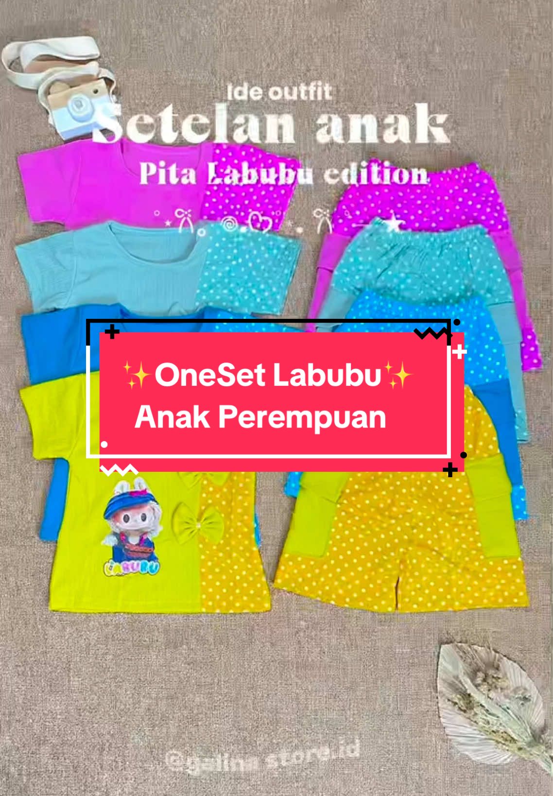 Setelan Labubu motif simple bahan super adem dan lembut😍🥰 #onesetlabubu  #setelanlabubu  #onesetanak  #setelananakmurah  #onesetanakperempuan 