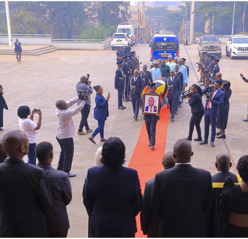 The arrival of the body of the late Hon Muhammad Ssegirinya. 