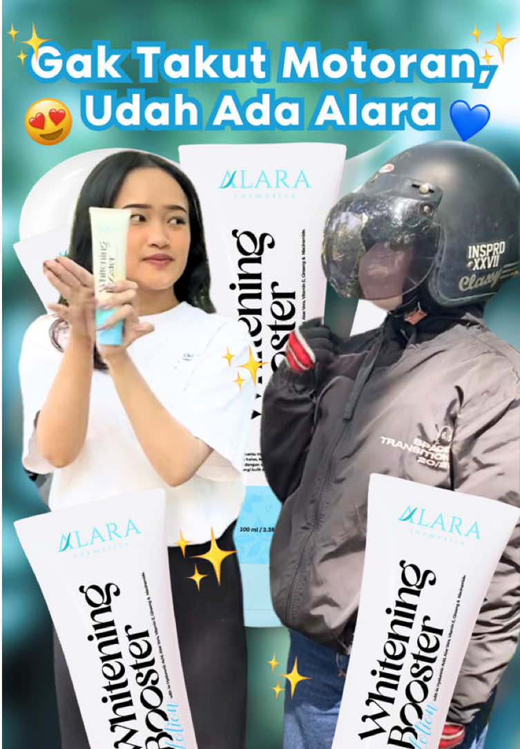 Gak takut panas panasan naik motor, karena pakai Alara😳🤭😋 #reviewalara  #alaracosmetics #whiteningbooster #kulitbelang #cerahinstant #kulitcerah #instantwhitening #beraniputih #whiteningbodylotion #creatorsearchinsights 