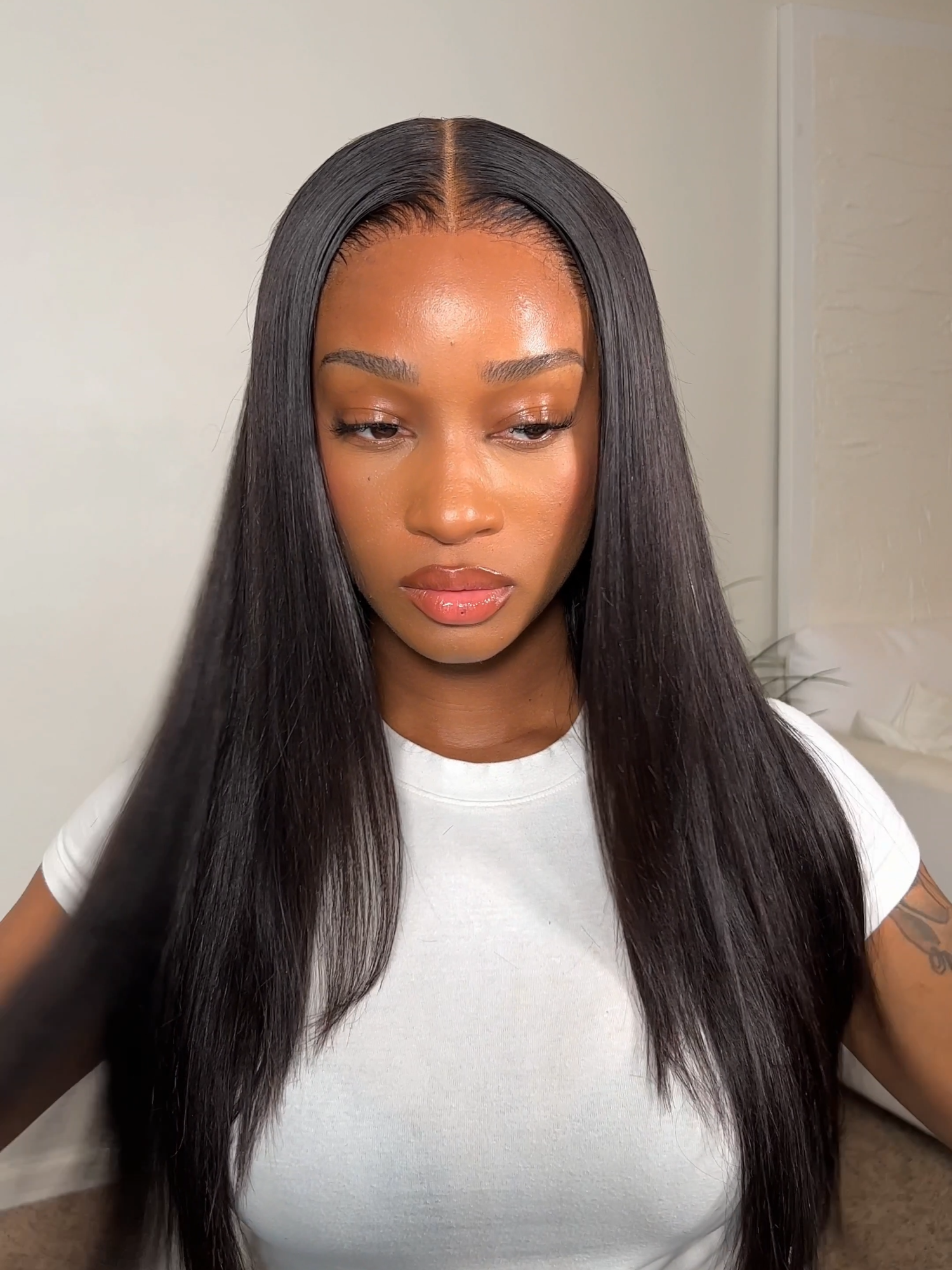 This Straight Wig is bomb! No work needed✨Clean Hairline😍#beluckhair #foryou #hairstyle #wigstyling #wigstylist #wig #straightwig #straighthair #blackgirl #blackwomen #africangirl #africanwomen