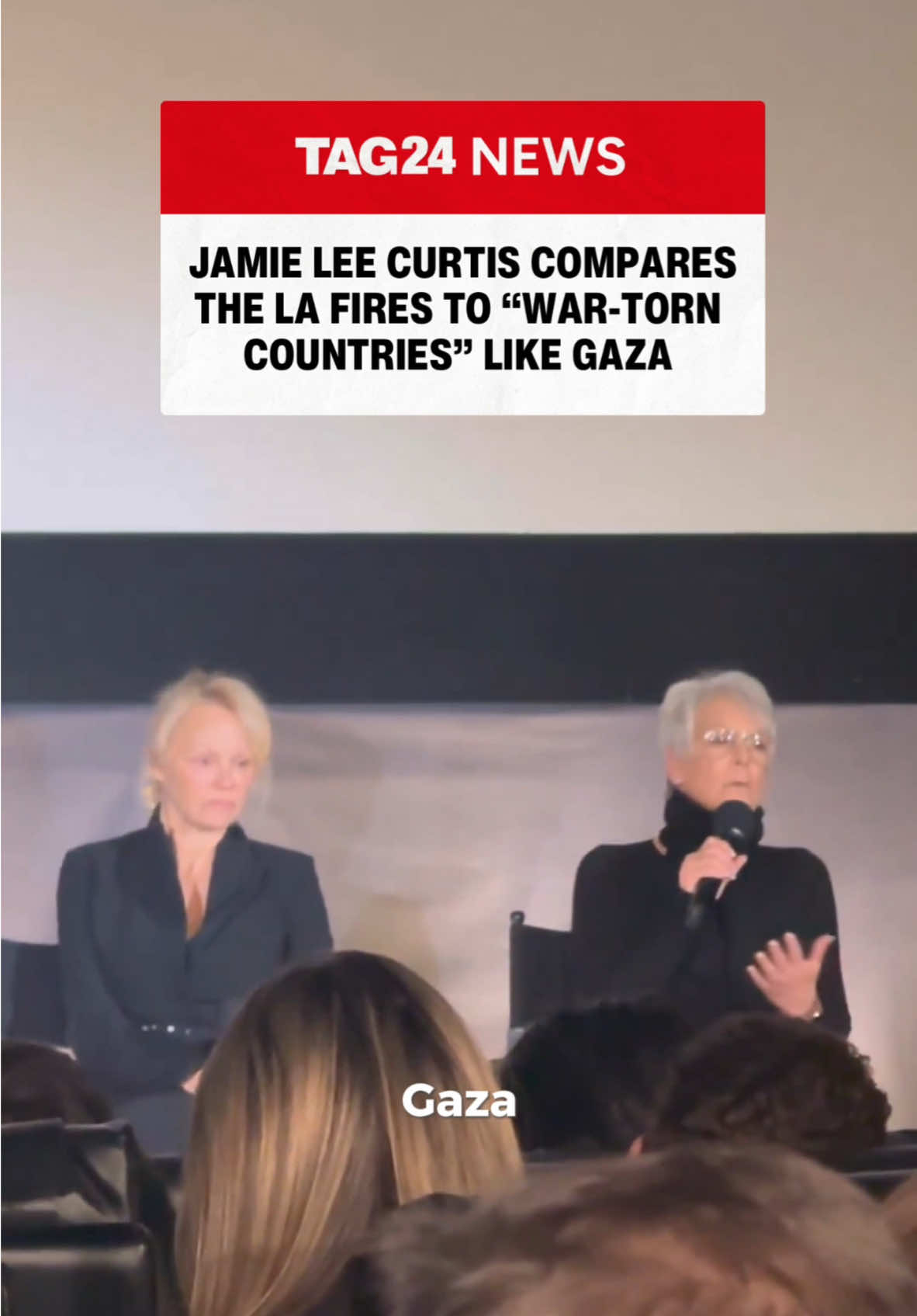 Jamie Lee Curtis has sparked an intense debate at a recent Q&A, comparing the devastating LA fires to war-torn regions like Gaza. What are your thoughts on her controversial analogy? 🤔💭 #LAFires #PacificPalisades #LAWildfires #JamieLeeCurtis  🎥: X/@buzzingpop @jamieleecurtis 