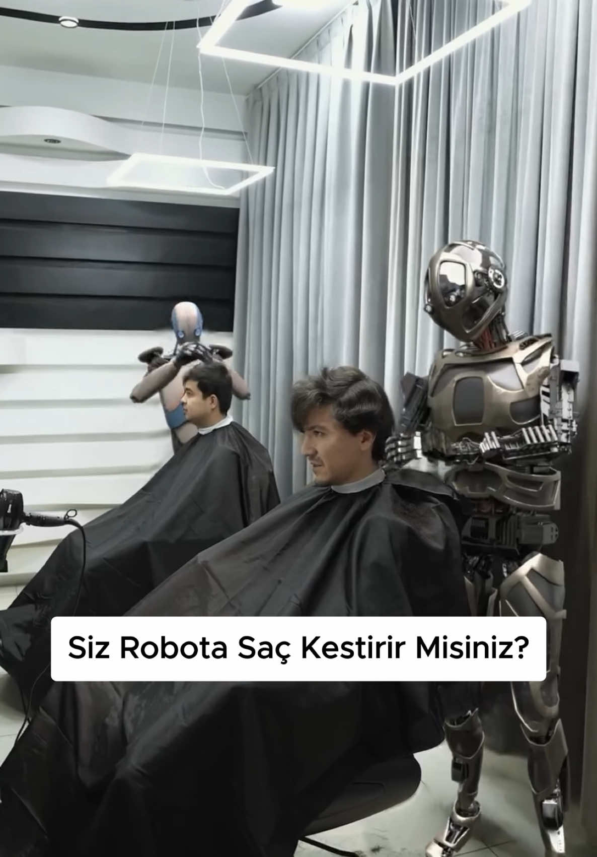 Robota tıraş olur olur musun ? #kadiralkan #robot #berber #yapayzeka