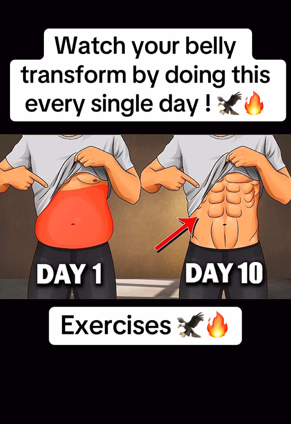 Watch your belly transform by doing this every single day 🦅🔥 #workout #musculation #Fitness #bellyfat #bellyfatworkout #absworkout #workoutvideo 