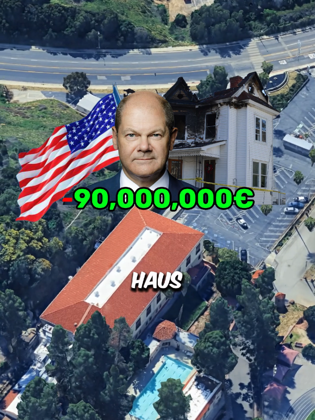 Scholz' Haus brannte ab #fyp #foryou #haus #deutschland #us #losangeles #fire #fake 