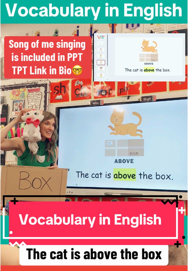 Vocabulary in English! Learn English With Me through song! #english #englishteacher #englishclass #englishvocab #kindergartenteacher #vocabularyinenglish #mrssmithscatchysongs #learnenglishdaily #learnenglish #positionalwords 