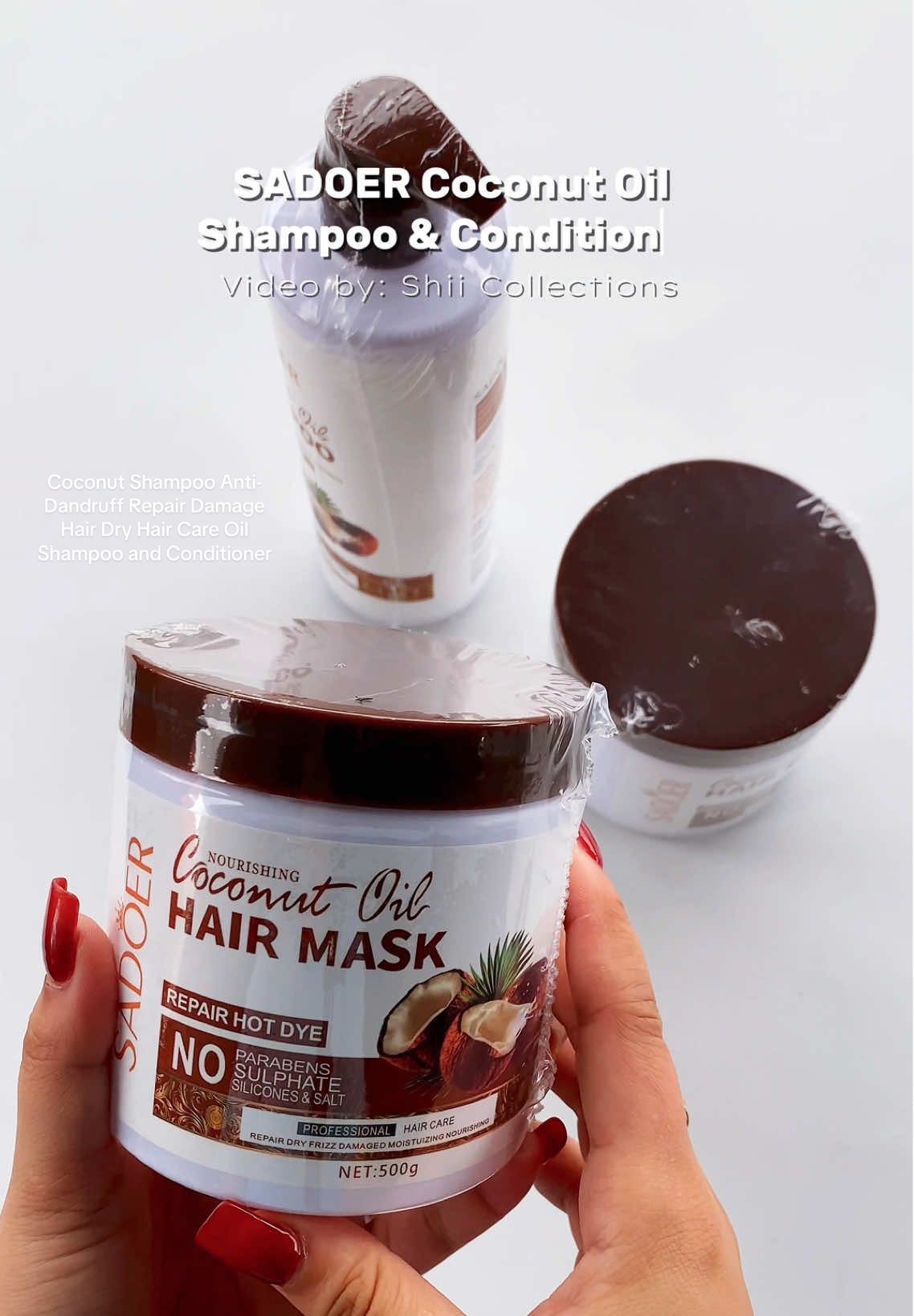 Coconut Shampoo Anti-Dandruff Repair Damage Hair Dry Hair Care Oil Shampoo and Conditioner  #coconutoil #coconutshampoo #haircare  