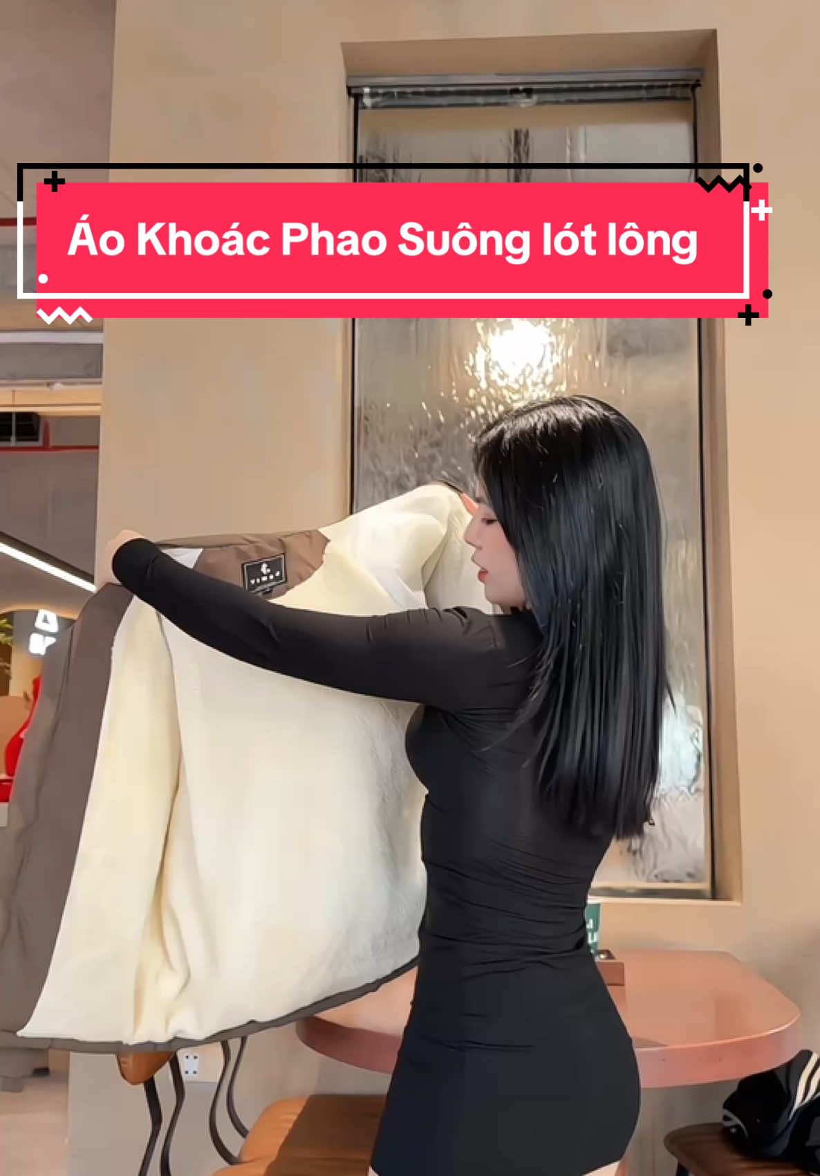 Áo Khoác Phao Suông lót lông