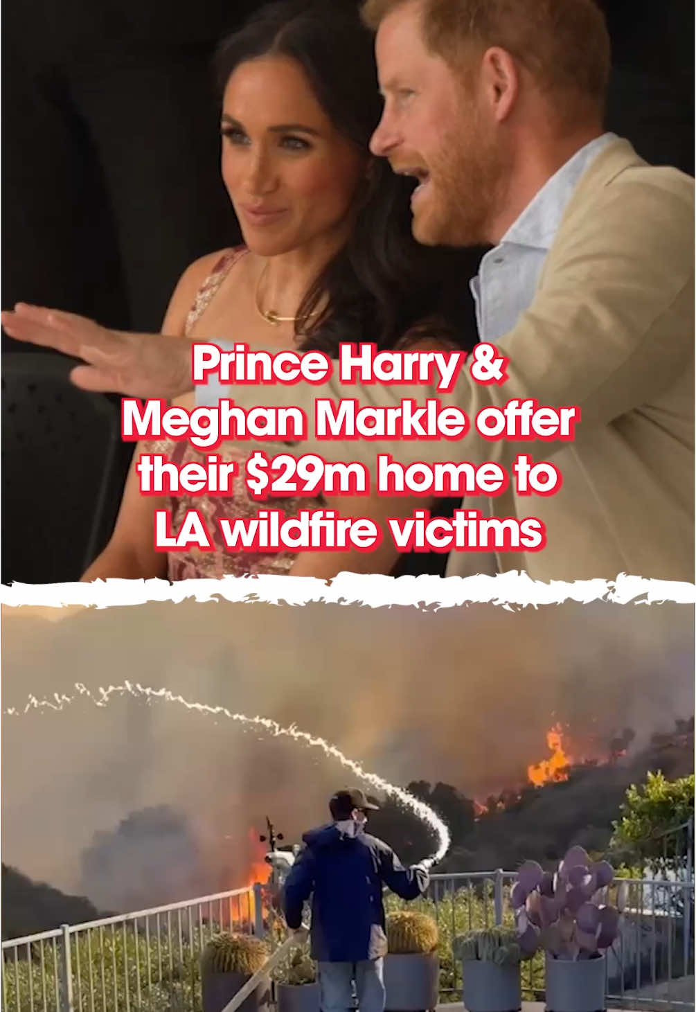 Harry & Meghan have opened their home to victims ❤️ #princeharry #meghanmarkle #wildfire #losangeles #royalfamily #montecito 