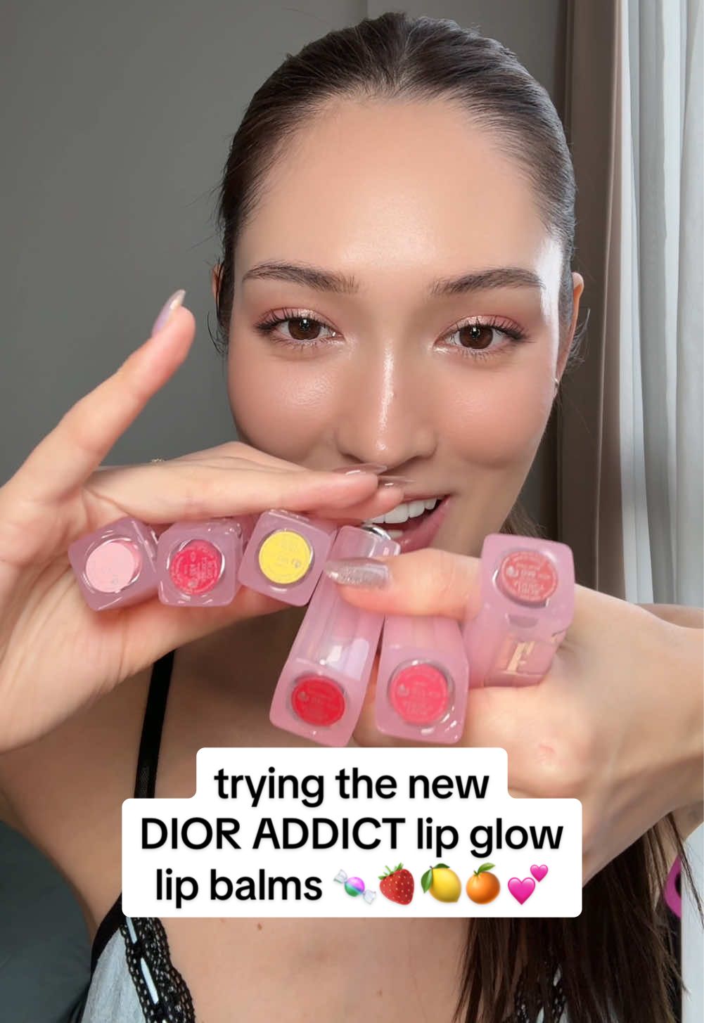 DIOR just released their new Dior Addict Lip Glow lip balms and the colors (and names) were so cute that as a dry lip girlie I had to try them immediately ~  #dior #diorbeauty #dioraddict #dioraddictlipglow #lipblam #diorbeautytryon #lipbalmreview #BeautyTok 