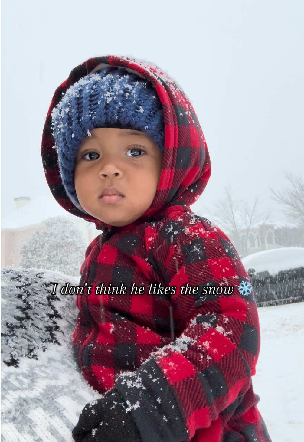 He wants nothing to do with this snow 😹  #snowing #winterstorm #georgia #weather #babyboy