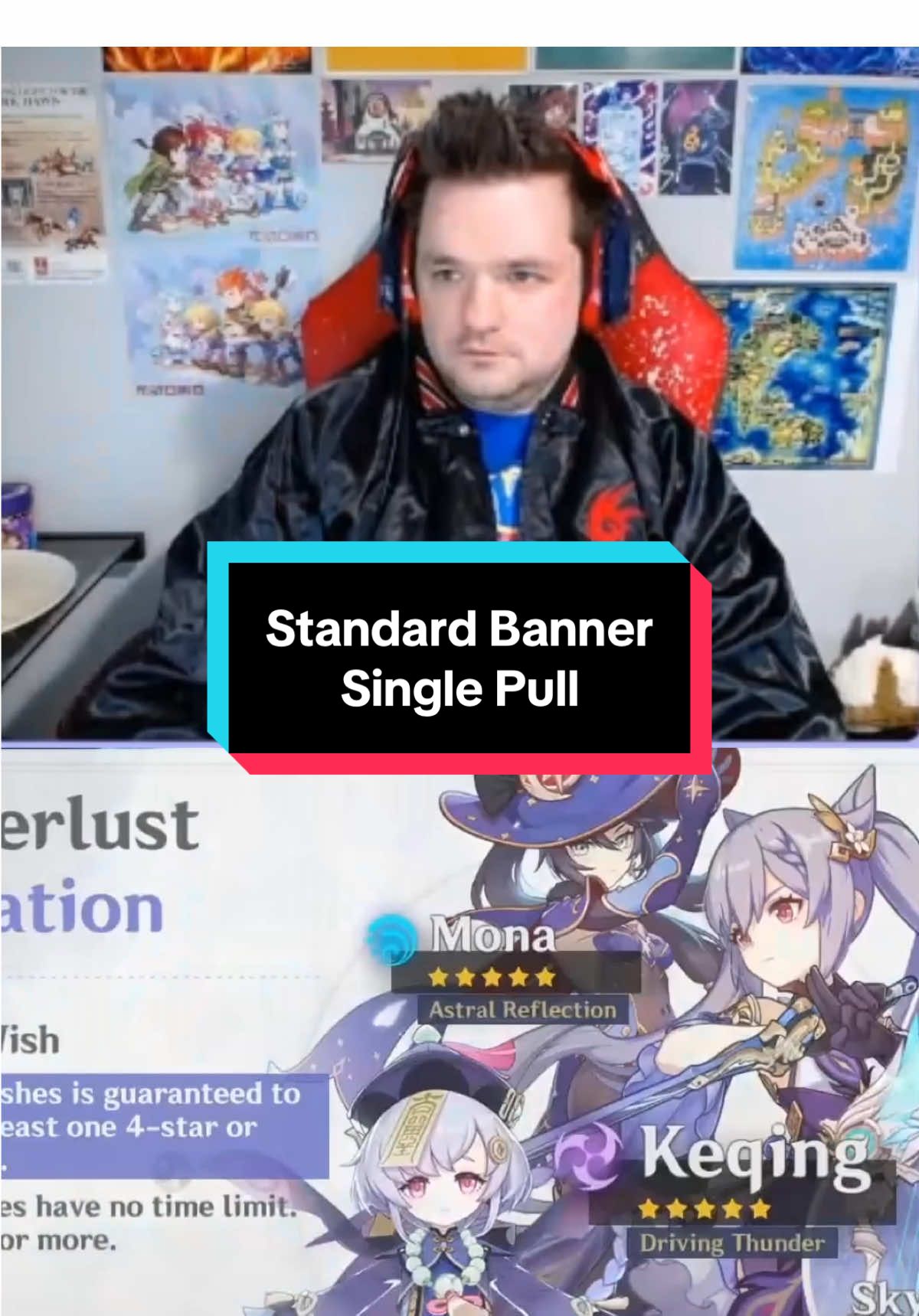 A new viewer stopped by and asked me to do a single pull. Since I’m saving for Clorinde, I used one of my blue fates on the standard banner. What could possibly happen? #GenshinImpact #genshinpulls #genshinwish #hoyoverse #twitch #twitchclips #fyp #foryoupage #foryourpage #memes 