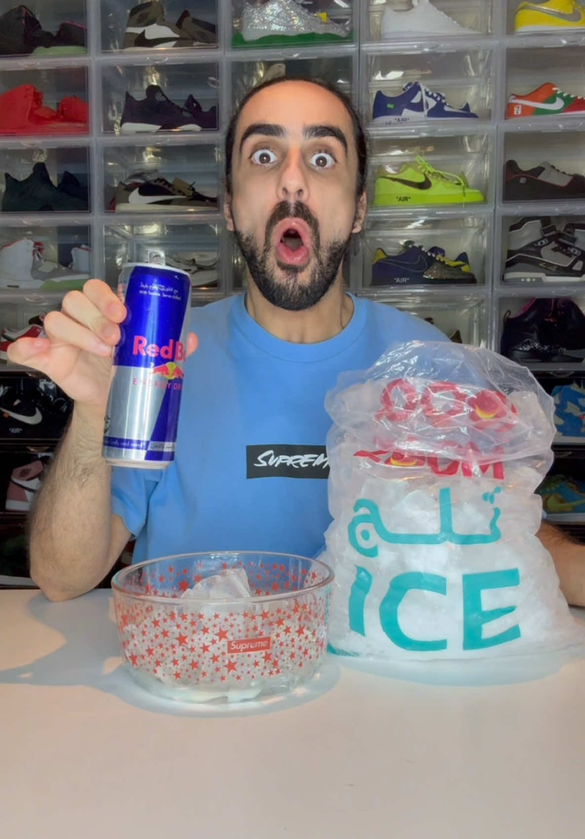 Red Bull 🐂 + Ice 🧊 = 😳💨  #baderalsafar #foryou #fyp #foryoupage #asmr #foodasmr #satisfying #ice #redbull 