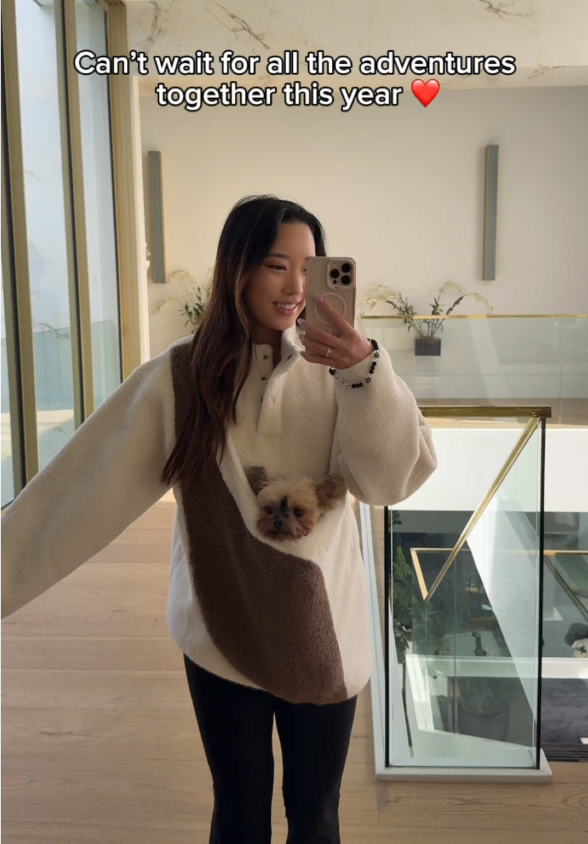 This @Riikyu sweater is my fave 🥺🤎 #duckytheyorkie • He feels so safe & cozy in it he never barks at anyone 😭 Code “DUCKY” to save $! #smalldog #fypシ #yorkie 