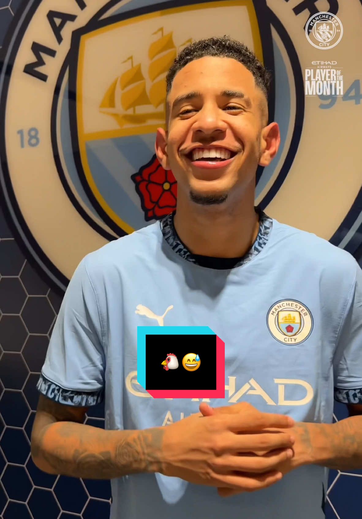 🐔😅 #mancity #savinho #playerofthemonth #potm #etihad #football #food #Foodie 