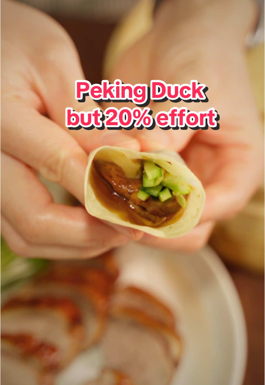 This is the easiest & crispiest Peking Duck you can make in an air fryer that get’s you as close as you can to that legendary crispy skin. You also don’t need to roast an entire duck or blow air into a duck with a bike pump — that's not a joke, that's exactly what the traditional recipe calls for. For the full recipe with step-by-step video guides, macros, and more, check out: thefoodie.menu/recipes/80-20-peking-duck 👨‍🍳 [Use “DUCK” for access] Cooking doesn’t need to be hard or complicated. Often, you’re simply looking for a recipe that gets you most of the way there with minimal effort, hence 80/20. So I did a lot of homework, testing different seasonings, dry times, and cook times — and I think this is probably as close as you can ever get with simply an air fryer. Now to be perfectly clear, this method could never beat the real Peking duck you would find at a restaurant in Beijing — that would be a ridiculous claim, but it does give you remarkably crispy and delicious duck that will definitely satisfy your Peking duck craving. #EasyRecipes #airfryerrecipes #pekingduck #ChineseCuisine #weeknightdinner #dinnerinspo