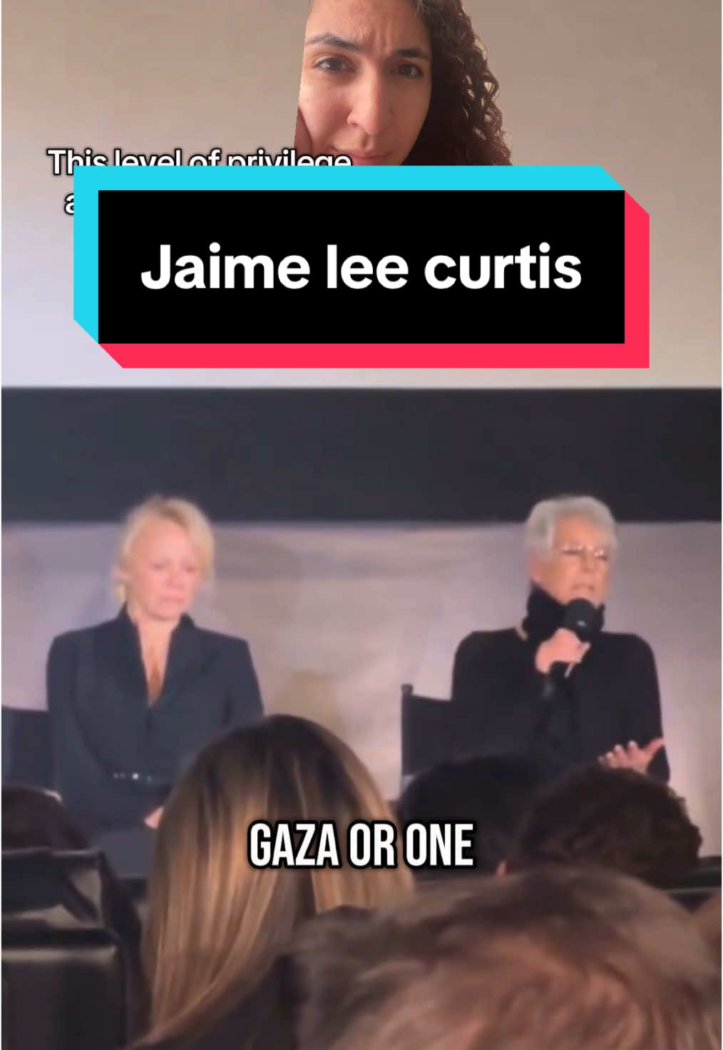 Jaime this was the wrong thing to say, it’s not a competition and if you have no sympathy for Gaza then don’t talk about it #greenscreenvideo #jaimeleecurtis #hollywood #lafires #🍉 