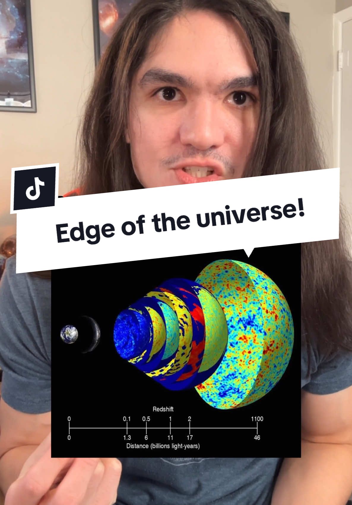 Replying to @shadow.snow.studio A picture of the edge of the universe?! There is and will always be a limit to how far we can see in the universe. But why? #astronomytok #spacetok #physicstok #astronomy