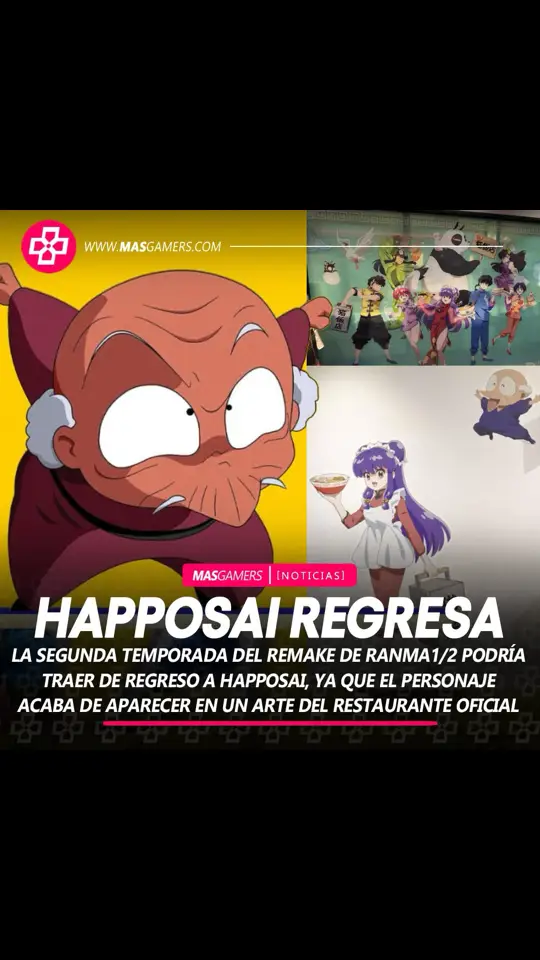 El viejito hiperactivo apareció en el Ranma 1/2 Chinese Restaurant, donde tienen arte oficial del remake de Ranma 1/2... #ranma12 #happosai #MaestroABAN 