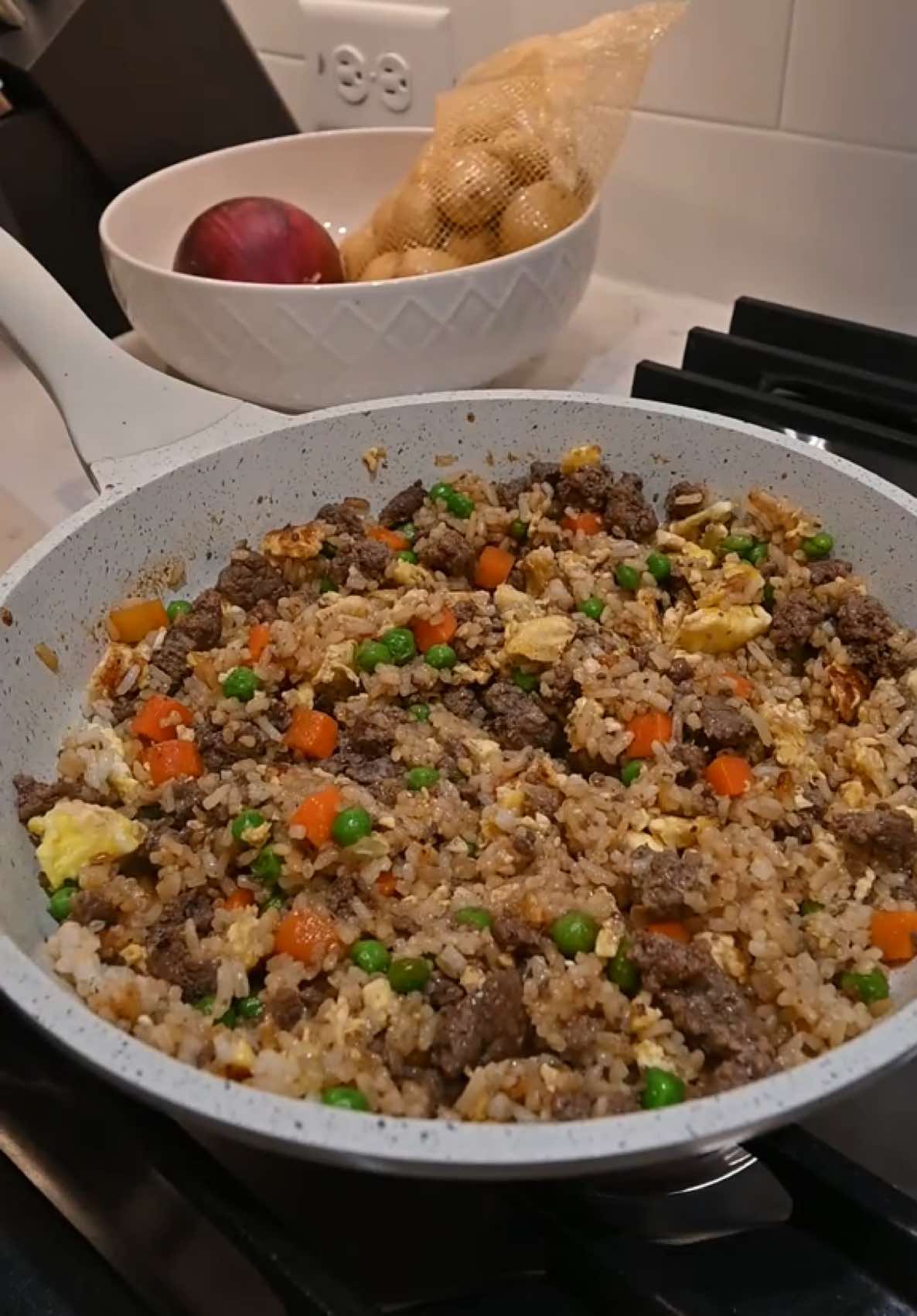 ground beef fried rice 😛 #fyp #easy #meal