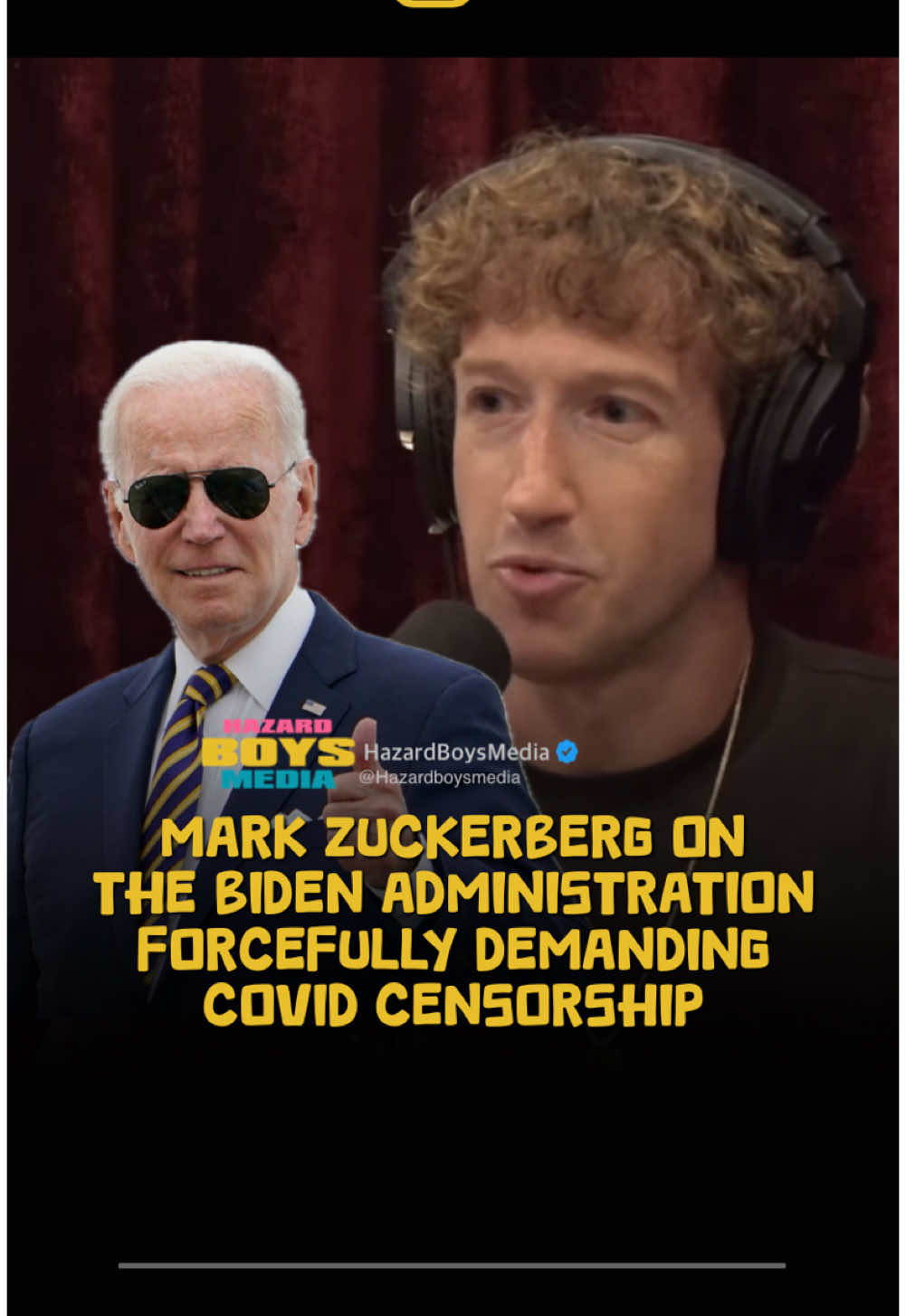 Mark Zuckerberg on the Biden administration forcefully demanding c*vid censorship #markzuckerberg #jre #joerogan #joebiden #censorship #hazardboys