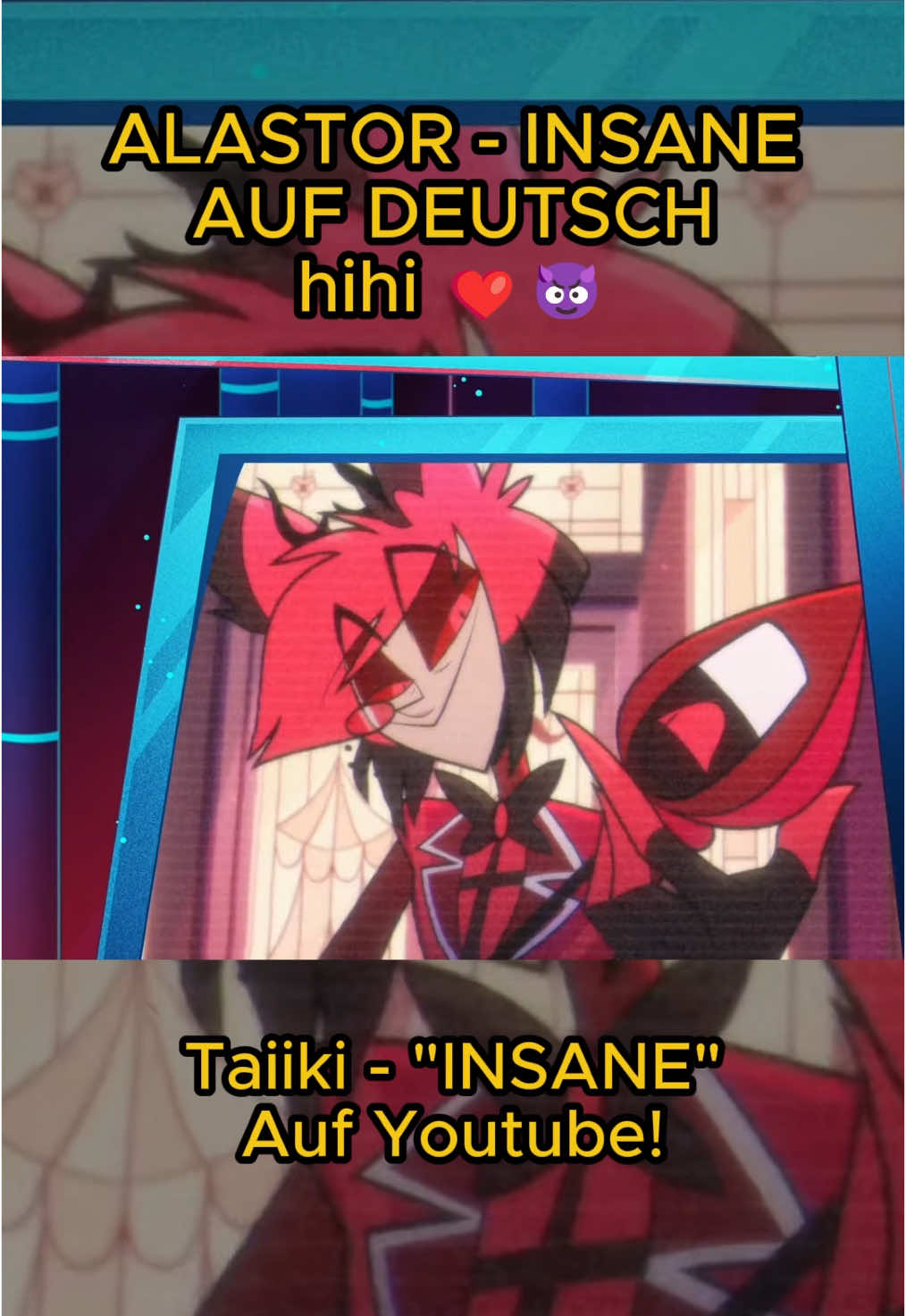 Zu eurer Unterhaltung Taiiki!❤️ #Taiiki #hazbinhotel #insane #alastor #fyp #songcover #singing #hazbinhotelcover #charliemorningstar #vaggie #angeldust #niffty