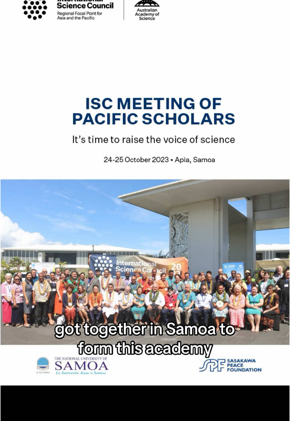 Huge accomplishment for the Pacific Island Nation and Territories! #pacificislander #pacificislanders #scienceacademy #accomplishment #education 