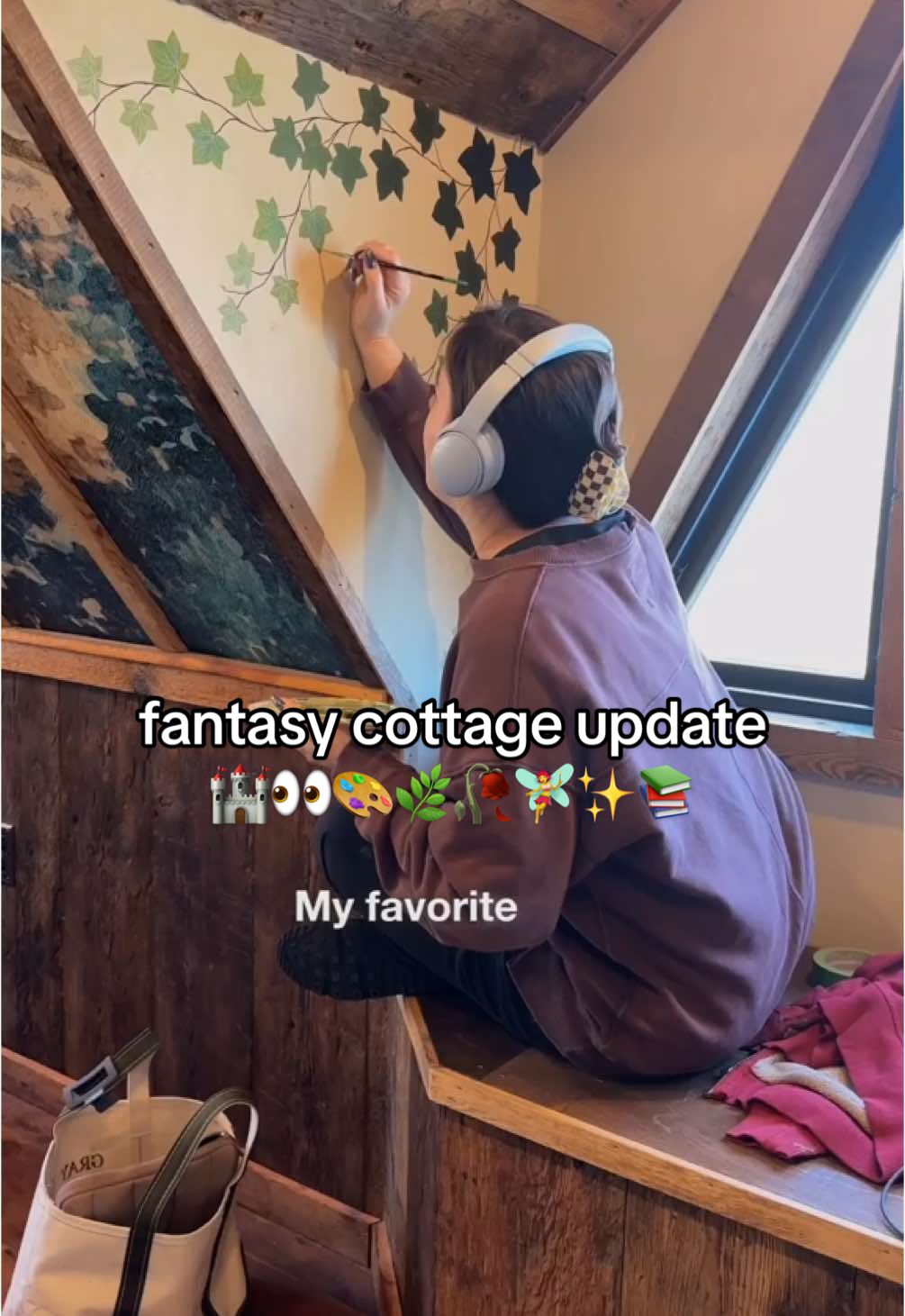 does this make me Rapunzel? 🏰🎨🥀🌿✨ //  for  @Vaughan House | Micro Weddings ✨ // #mural #fairytalewedding #fairycore #BookTok #library #academia  #airbnb #fantasy #muralist #painting  Want a custom mural for your space? Email me! 📧 fairy wedding venue unique airbnb  Vaughan House  the enchanted cottage wedding inspo airbnbs in virginia  murals  muralist  mural artist  how to paint wall mural tutorial how to paint a mural fantasy library book lovers luminary bookish  fairy core aesthetic dark academia