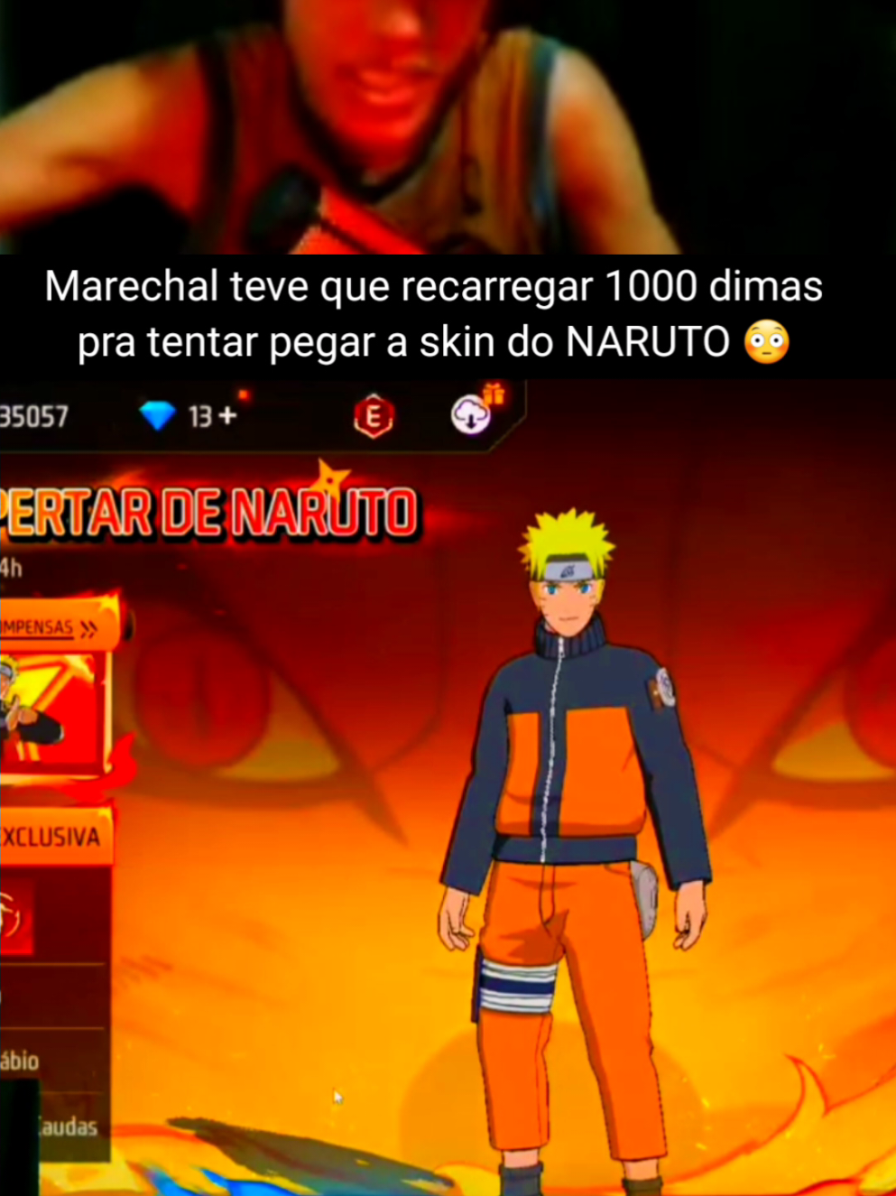 Marechal teve que recarregar 1000 dimas, pra tentar pegar a skin do naruto 😳 #marechal #marechalff #marechal_alone #clipsff #ffclips #narutofreefire #narutoff #naruto 