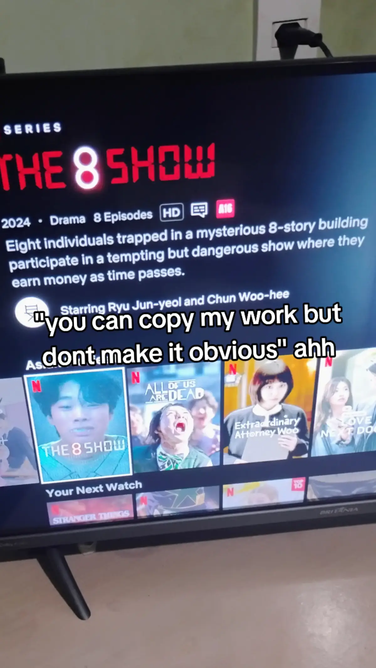 i changed my netflix to english for ts😭😭 #squidgame #netflix #the8show #round6 #squidgamenetflix  #funny #shitpost #meme #relatable