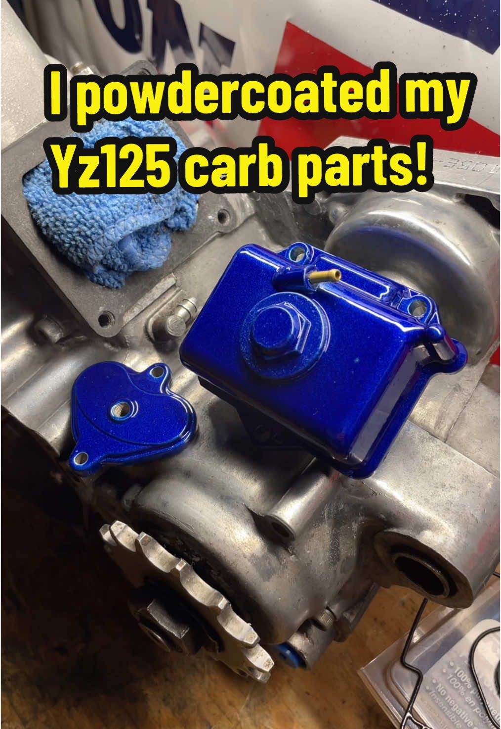 Let’s powdercoat the carb parts for my Yz125 project! 🔥🤭 These parts had some mess ups but holy it looks great! 😩  Even better then I expected ngl 🫡  #darzrt #powdercoat #powdercoating #yz125 #yz125x #yz125💙 #yamaha #yamaha #mototok #2stroke #fyp #foryou 