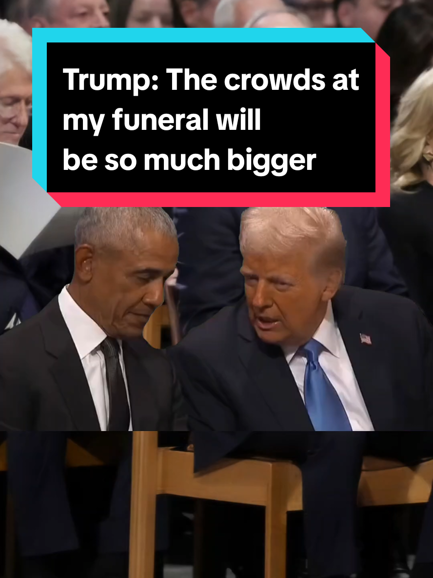 Trump and Obama at Jimmy Carters funeral talking about crowd sizes 😆 #Meme #MemeCut #memenatal #CapCut #donaldtrump #Obama #jimmycarter #trump #funny #politics #liberal #democrat 