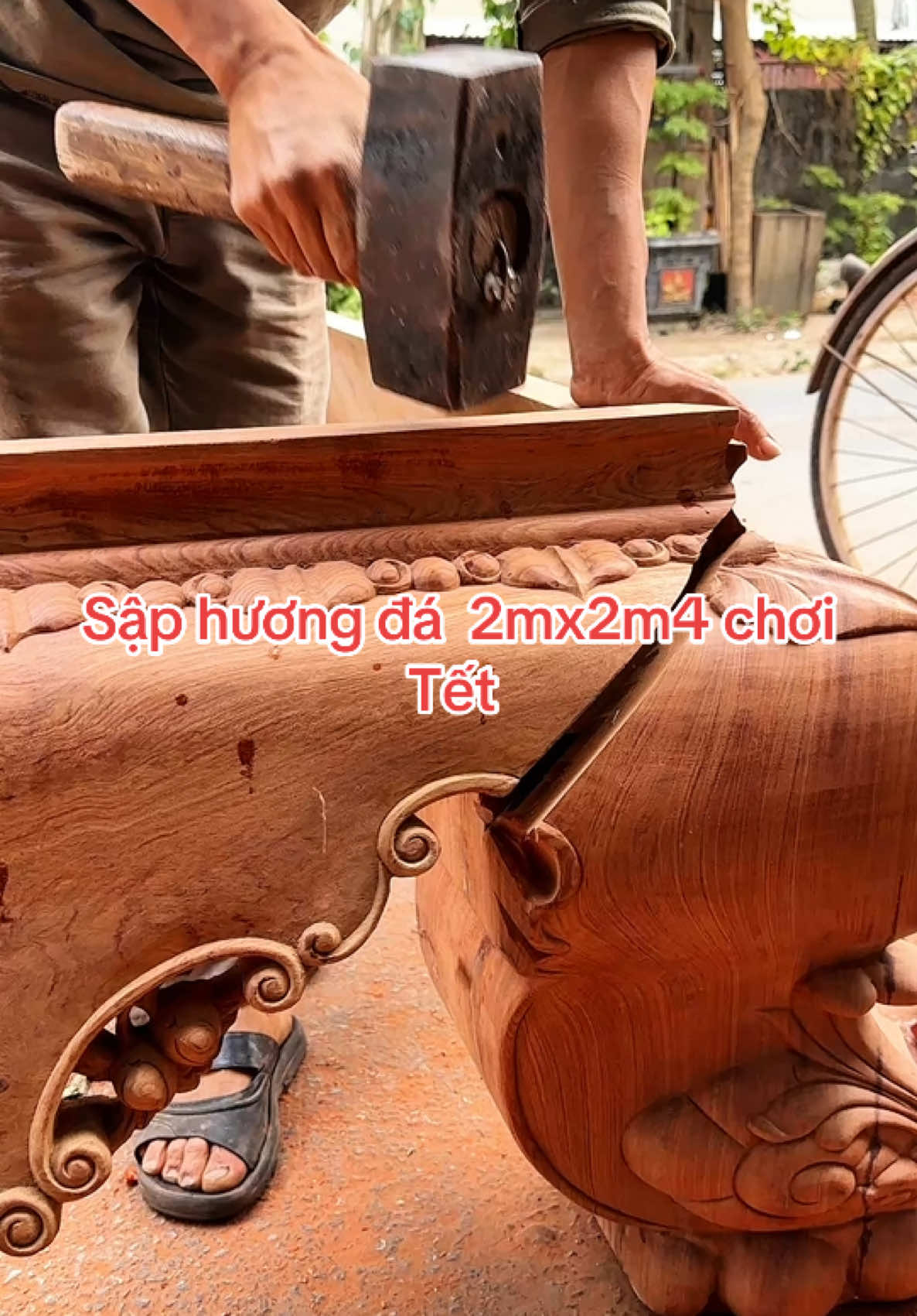 Sập gỗ hương đá 2mx2m4 chơi Tết #gỗđẹp #gỗ #gohuongda #noithatphongtho #sapgohuongda #banthodep #dogovietdao #xuhuongtiktok2024  @Việt sập ngồi 