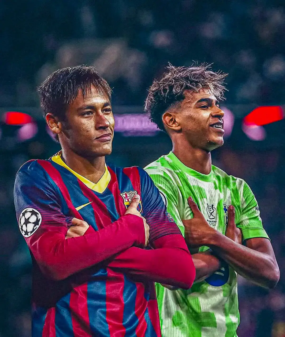 Saya berusia lima tahun saat melihatnya di Santos, tetapi berusia tujuh tahun saat saya melihatnya secara langsung di FC Barcelona. Neymar selalu menjadi idola saya. Dia seorang bintang, legenda sepak bola. Lamine Yamal baru-baru ini bercerita bahwa Neymar adalah idolanya saat tumbuh dewasa, lihat Yamal berpenampilan seperti Neymar 😂❤️‍🔥 _________________________________________ ❛❛High Quality 18$👕 (Link in my bio) Temukan jersey dengan kualitas terbaik 👕 (link di bio saya) diskon 50 % ✨💡 #lamineyamal #neymarjr #fcbarcelona #barcelona #barca #cules #weareculers #viscabarca🔴🔵 