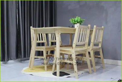 Bộ bàn ăn gỗ thông nhập khẩu. Xem thêm ở comment #xuhuong #funniture #taisinh #tet #xuan 
