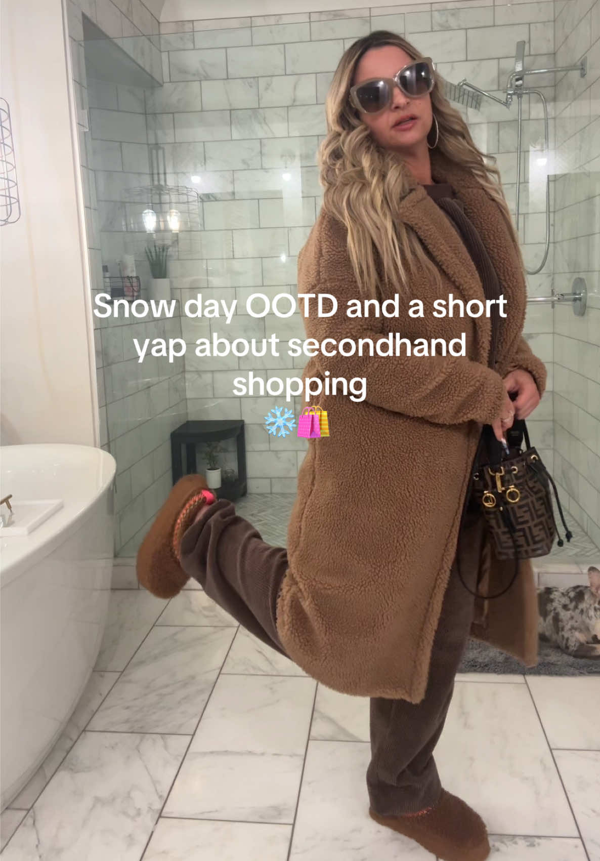 I am not sponsored by Poshmark lolllllll I just LOVE finding clothes that nobody else in my area has and I love shopping and finding a really good deal! $16 for this entire white fox sweatsuit is CRAZY! 🤑 #snowdayoutfit #winteroutfitideas #winteroutfitinspo #coldweatheroutfits #monochromeoutfit #snowoutfit #secondhand #secondhandfashion #secondhandstyle #secondhandfinds 