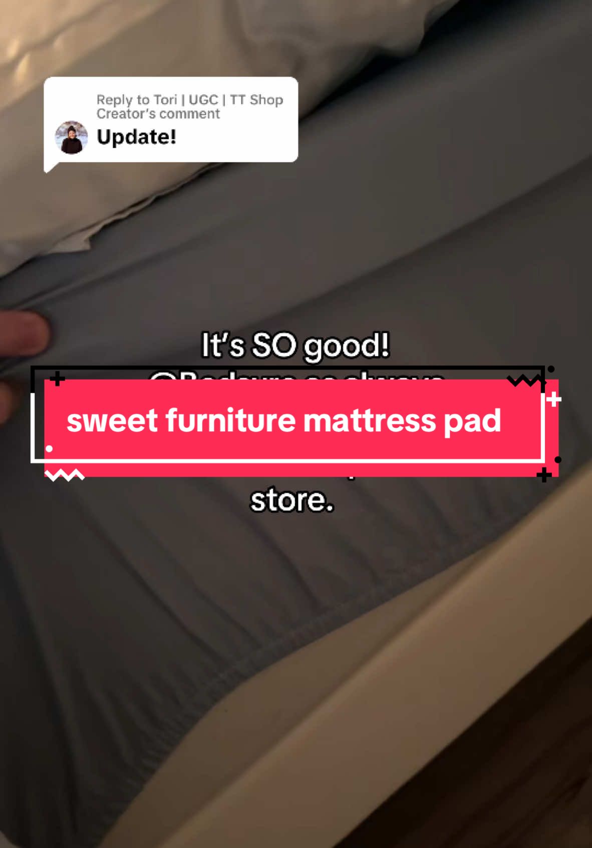Replying to @Tori | UGC | TT Shop Creator #mattresstopper #mattresstopper #sweetfurniture #mattresspad   #tiktokshopholidayhaul #TikTokMadeMeBuylt #treasurefinds #flashsale   #spotlightfinds #FreshForWinter #giftguide #ttsdelight  #TikTokHolidayHaul #spotlightfinds #TikTokShopCreatorPicks #TikTokShopLastChance #TikTokShopNewYearNewAura  #tiktokshopjumpstartsale #tiktokshoploveatfirstfind  #tiktokshopfinds 